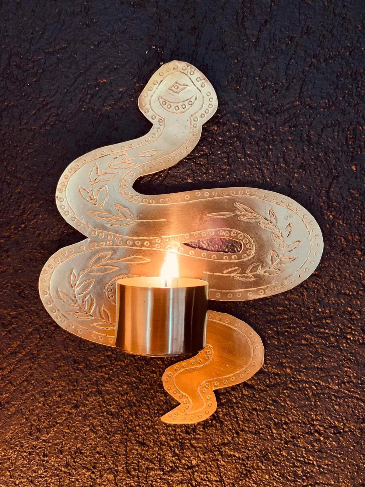 Bougeoir Serpent en laiton Le souk de lili