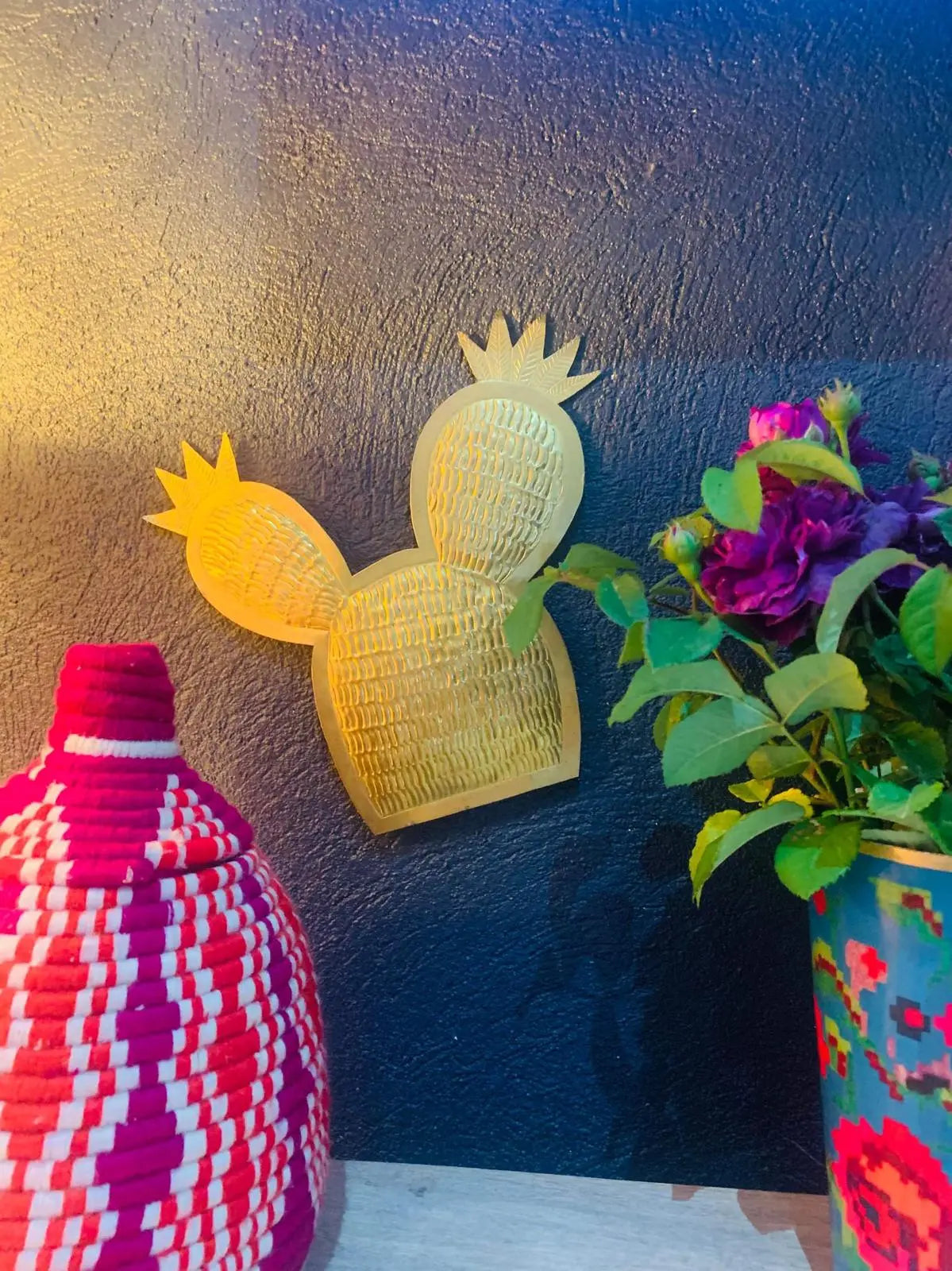 Décoration murale Cactus en laiton Le souk de lili