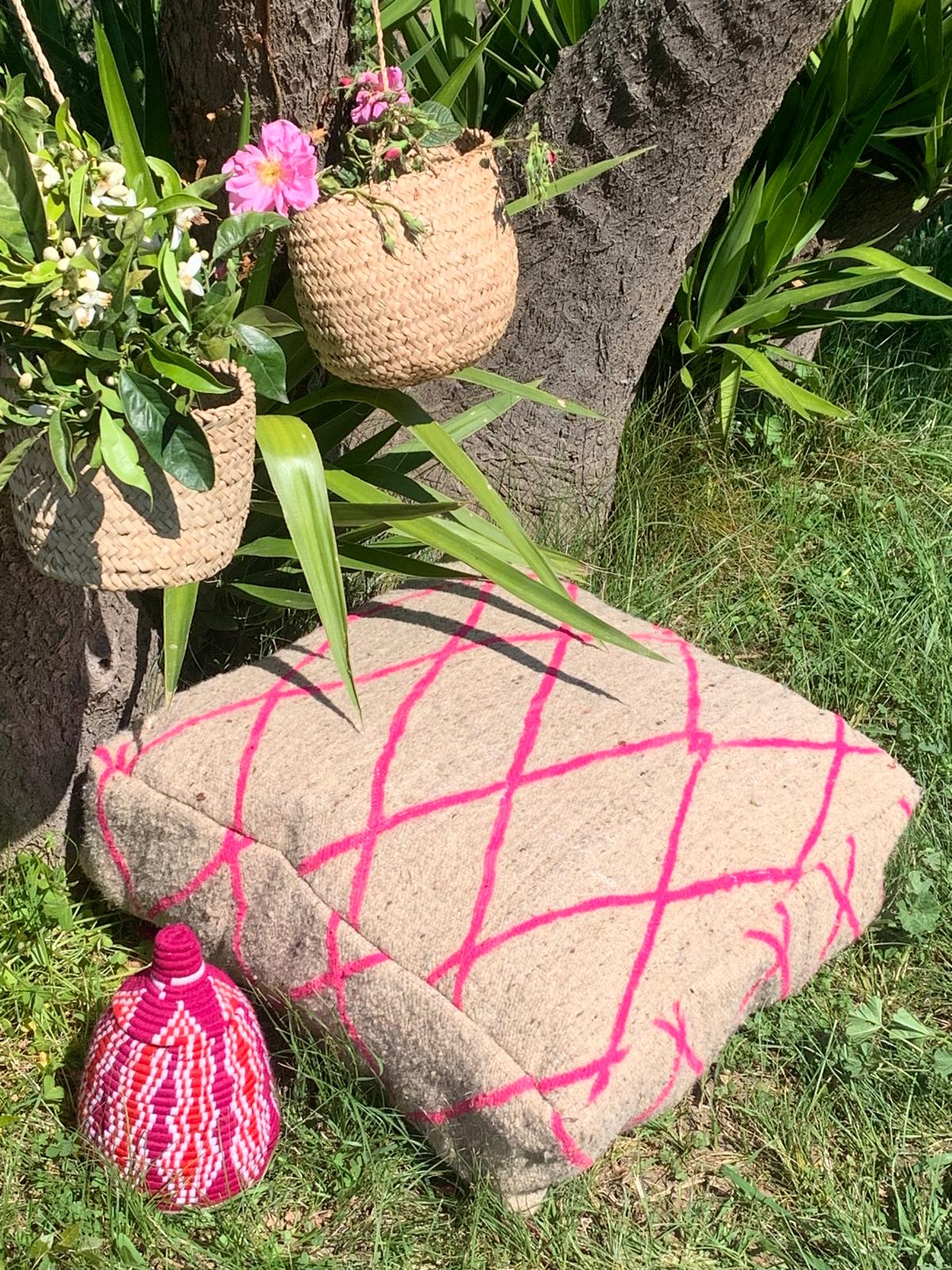 Grand pouf Erfoud pure laine Le souk de lili