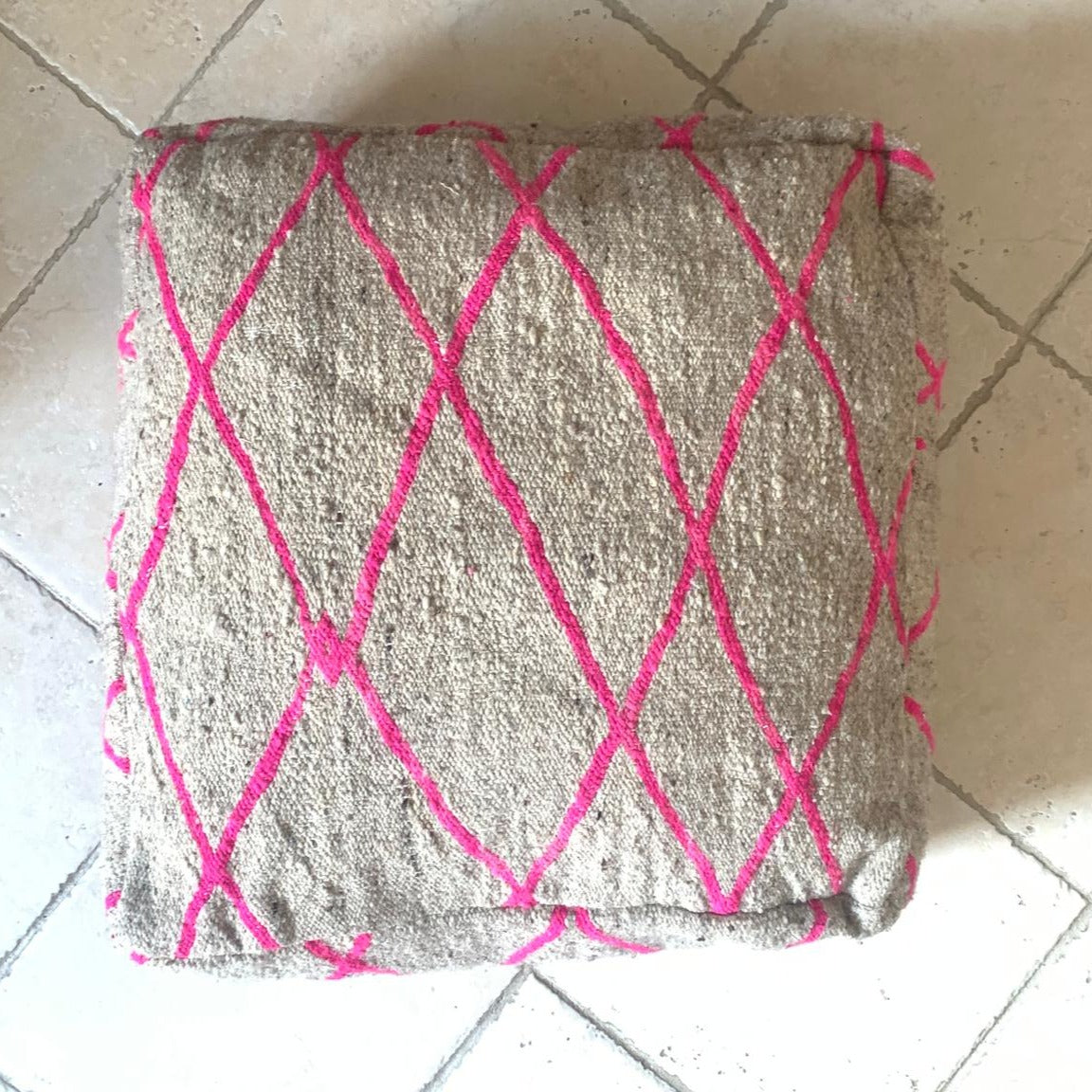 Grand pouf Erfoud pure laine Le souk de lili