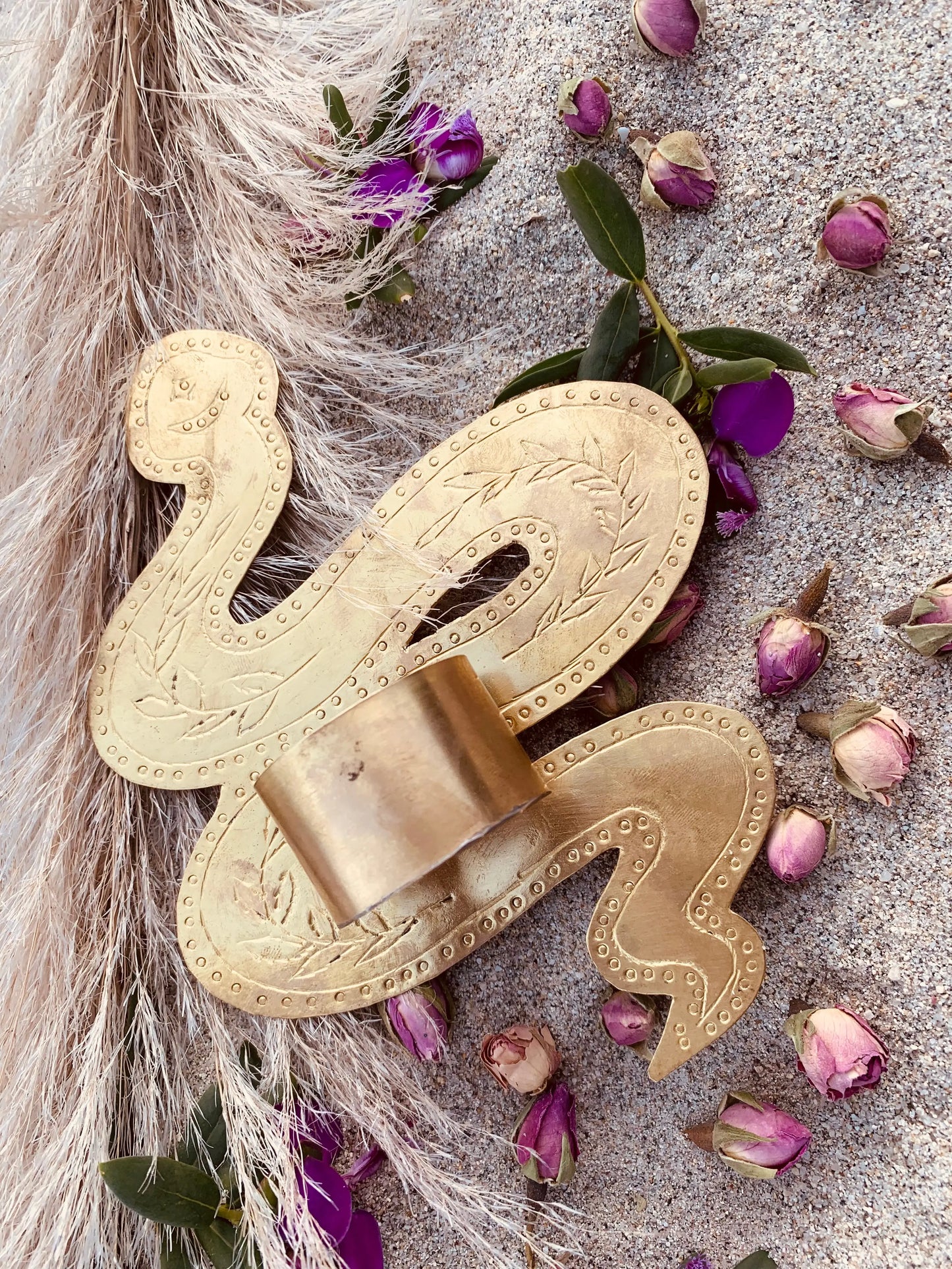 Bougeoir Serpent en laiton Le souk de lili