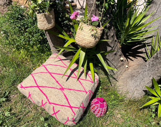 Grand pouf Erfoud pure laine Le souk de lili