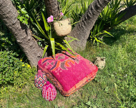 Grand Pouf Berbères Boujaad en pure laine Le souk de lili