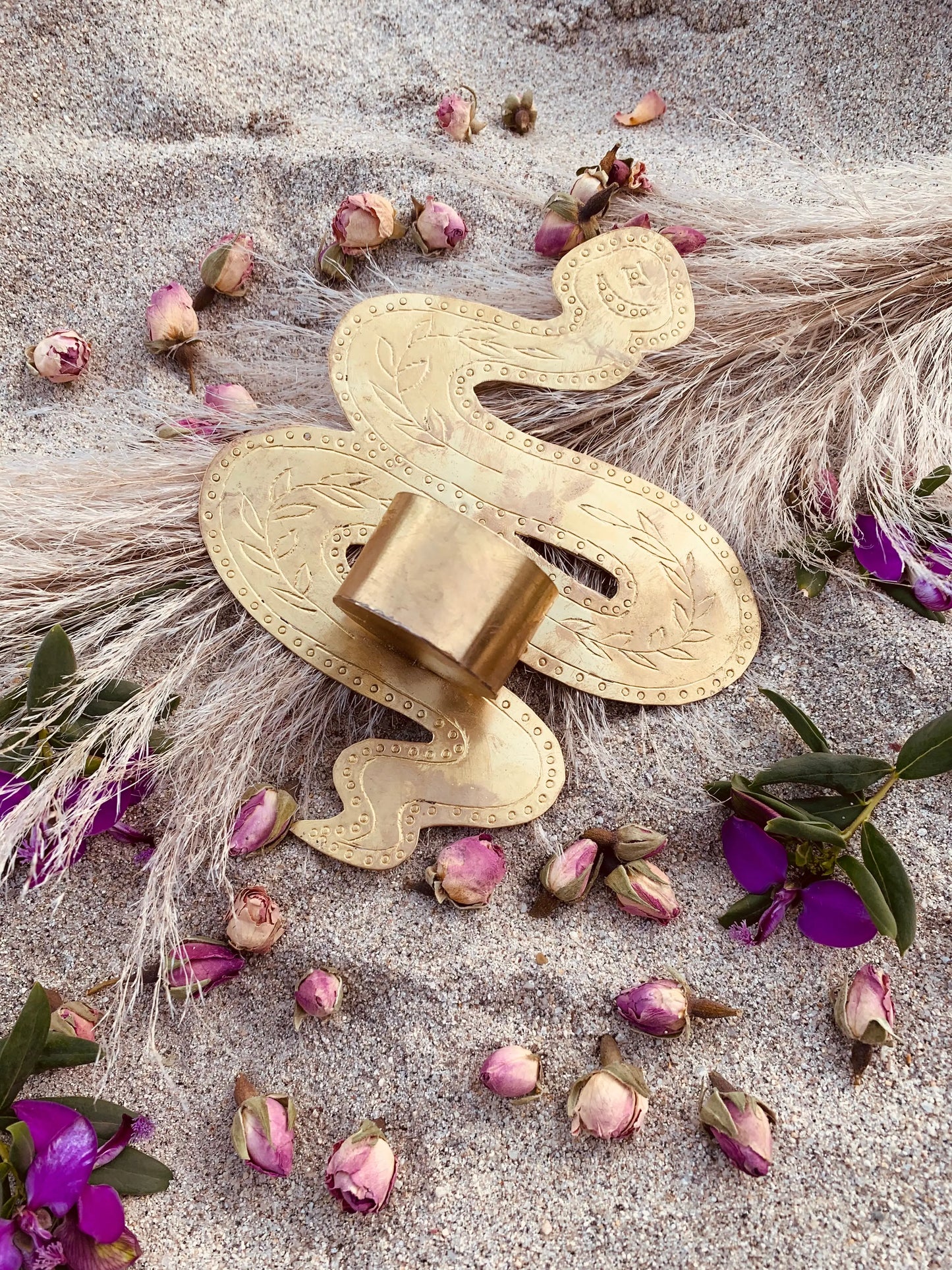 Bougeoir Serpent en laiton Le souk de lili